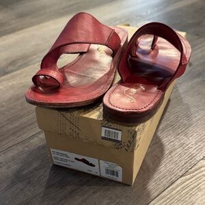 Free People Red Leather Sandals